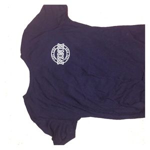 PINK VS Navy Blue Short Sleeves Shirt ♡